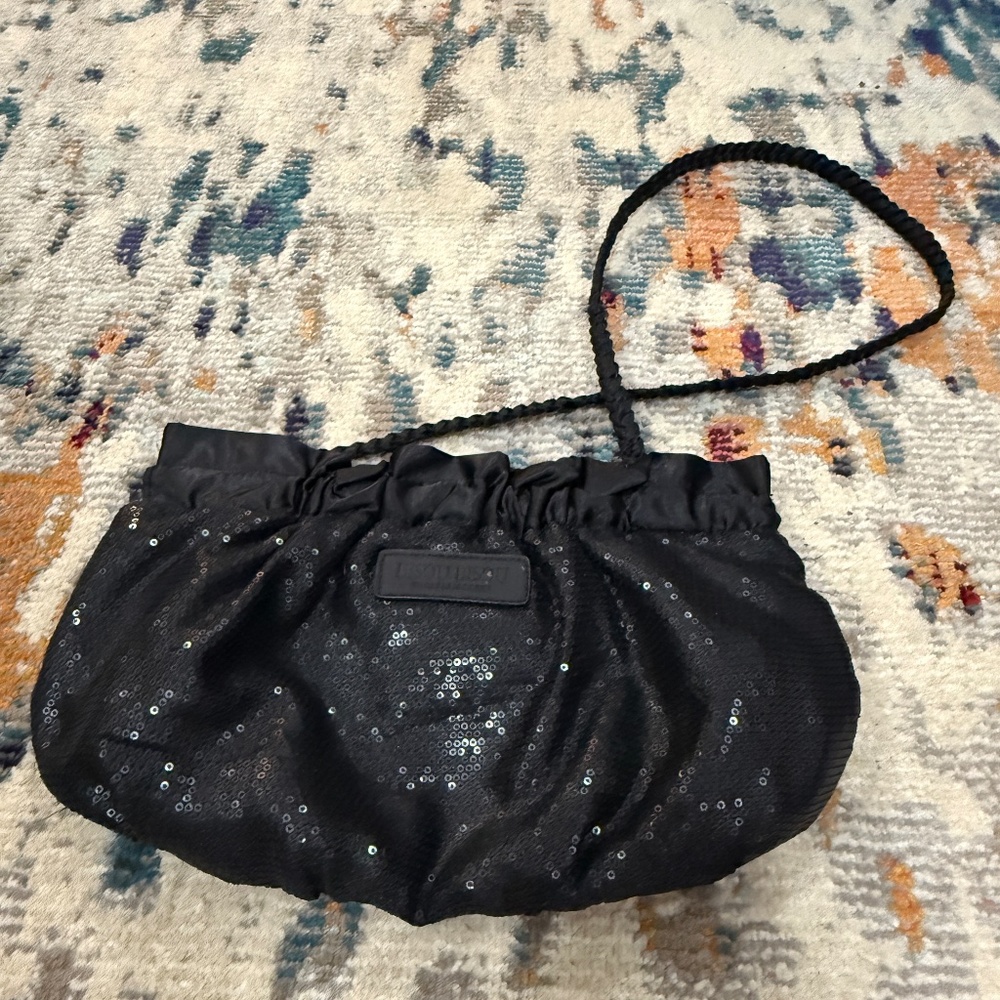 Black sequin sparkle medium size purse formal handbag shoulder purse ladies bag